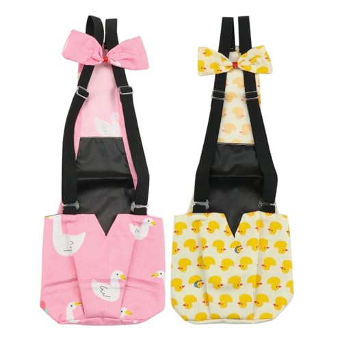 BestParts 2pcs Adjustable Waterproof Diapers for Pet Goose Duck Chicken L | 2pcs Adjustable Waterproof Reusable Diapers for Farm Pet Goose Duck Chicken Sliding Version Yellow + Pink L(4.37-11pounds) - size: L(4.37-11pounds)