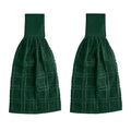 Blue Needles Hanging Kitchen Towels - Forest Green 100% Cotton Solid Kitchen Tie Towel, Set of 2 Hand Dish Cloth with Hanging Loops 9 x 17 Inches, Absorbent, Super Soft, and Fast Drying Home Essential - color: Forest Green