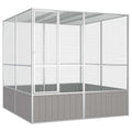 vidaXL Bird Cage Gray 84.1"x85.6"x83.3" Galvanized Steel | Made to withstand the weather, Protects from rain, snow, and UV rays, Keeps your pets securely inside