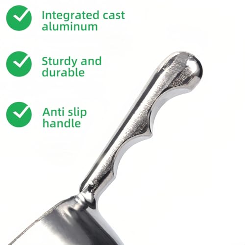 Heavy-Duty Cast Aluminum Kitchen Scoop - Rust-Proof, Ergonomic S-Handle Ice Cube Endurance Scoopfor Ice, Candy, Popcorn, Coffee Beans, Flour & Pet Food - Commercial-Grade Durable Design (L（24oz）) - size: L（24oz）
