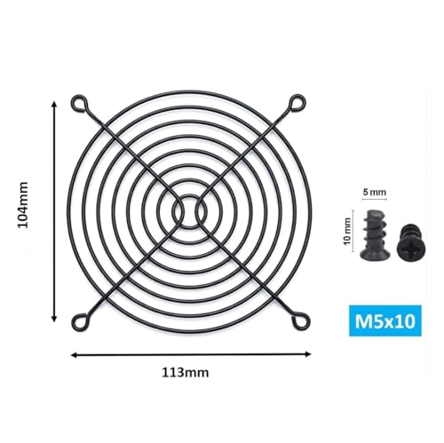 Easycargo 4pcs 120mm Fan Grill Guard Black with Screws