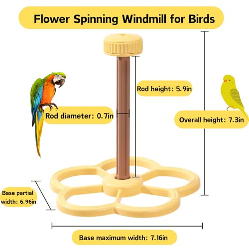 Spinning Bird-Toys Bird Cage Toys & Bird Perch Parrot-Parakeet Budgie Cockatiel Conure Macaw Chicken Parrot Enrichment Cage Accessories Small Animal Chewing Toy (Yellow Perch) - color: Yellow Perch