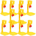 10PCS Chicken Water Cups Dispenser Set Sturdy Poultry Drinking Cups Easy to Install Suitable for Backyard Chickens Adjustable Height and Steel Ball Design