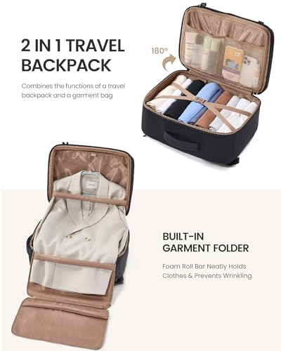 LOVEVOOK Travel Backpack for Women Men with Garment Bag, 40L Carry on Backpack as TSA Personal Item Flight Approved, Luggage Daypack Fits 17.3" Laptop, Overnight Business Weekender Travel Essential - color: Black, size: 40L-17.3 Inch-4Pcs