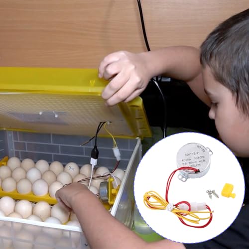 Joyzan Egg Turner Motor, AC Chicken Rotator Incubator Small Hatching Tool | Automatic Turntable Guide Accessory Connector CW CCW Dual Working Modes for Incubating Electric Ducks Goose Birds Tray Quail