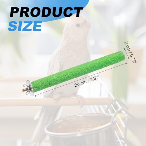 Bird Perch Stand, Colorful Paw Grinding Stick, Wood Rough-surfaced Perch Parrot Stand 20 x 2 Cm, (Green, 2 Pcs), Intended for Home/Animal Parks/Pet Stores - color: Green, size: 20 x 2 cm / 7.87 x 0.71 inch