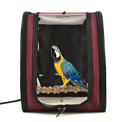 Bird Carriers Pet Parrot Backpack Bird Travel Carrier Outerdoor Breathable Hiking 1Pcs Red