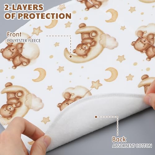 SmoothNovelty 5 Pack Teddy Bear Baby Burp Cloths Soft Absorbent Burping Rags for Newborns 19"x9" Spit up Cloths for Boy Girl Newborn Baby Shower Registry Gifts Set Nursery Decor - style: Teddy Bear