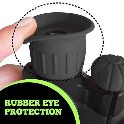 Kids Binoculars Ages 3-12, 8x21 Compact Shockproof Black | bird watching, camping, hiking, for boys, includes carry case, neck strap, compass, carabiner, high resolution optics - color: Black/Black