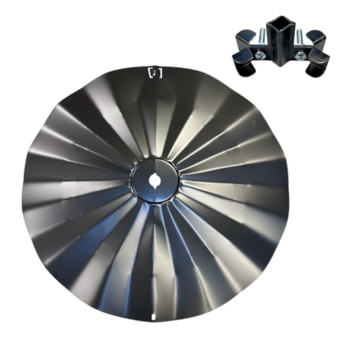 Pole Mount Disk Squirrel Baffle - Large 22.5" Diameter - Premium Heavy Duty Steel with Black Powdercoat Finish - Made in USA (SB6)