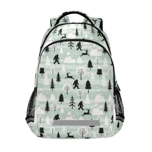 Kids Bigfoot Backpack for Boys Girls School Bags | Elementary Middle, Travel Daypack Lightweight Waterproof with Reflective Strip - color: Bigfoot
