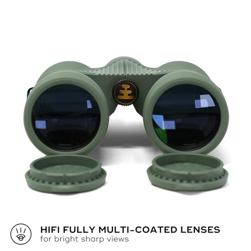 Nocs Provisions Field Issue Compact 10x42 Waterproof Binoculars, Shockproof | Fogproof,10X Magnification, Bak4 Prism, Multi-Coated Lens, Adults & Kids, Hunting, Bird Watching, Hiking & Wildlife Viewing - color: Sage Green, size: 10x42