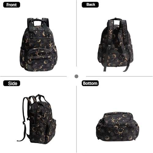 Diaper Bag Backpack Corduroy Multifunction Baby Fashion Travel Pack office Laptop Bag - color: Black Moon