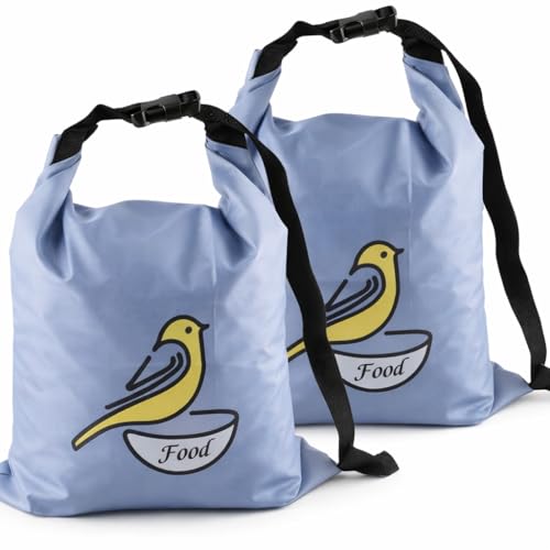 2 Pack Bird Seed Storage Container with Zipper Design,10 lb Travel Bird Food Storage Bag,Outdoor Portable Wild Bird Seed Container,Outdoor Feeding for Pet Birds Parakeets Finches Food Meal Storage