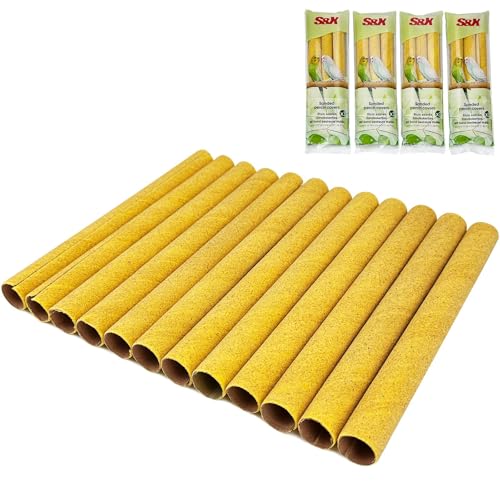 S&X 12-Pack Large Sanded Perch Covers for Parakeets, Lovebirds, Parrotlets, Finches, Canaries, Large Perch Covers,3/4" Diameter X 9" Long - size: Large Perch Covers x12