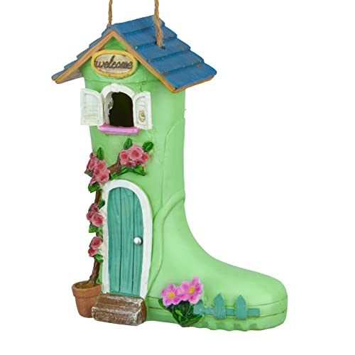 Yinns Birdhouse, Hanging Bird House for Wild Bird Outside Garden Decor,Boot | Outdoor Hanging Wild Birdhouse, Resin Rain Boot Bird House Garden Decor, Offering Nesting Spots for Bluebirds - color: B-Rain Boot