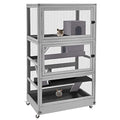 Aivituvin Chinchilla Cage Large Rolling Small Animal Cage for Adult Rats, 4 Level Ferret Cage Hutch for Ferret Bunny Indoor- Deluxe Home for Pets (Grey)