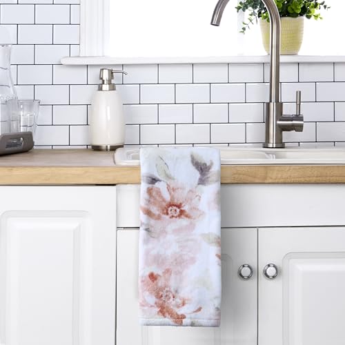 SKL Home Misty Floral 100% Cotton 2pc Hand Towel Set, Decorative for Bath/Kitchen/Bar & Gift, Blush - color: Misty Floral Printed