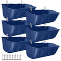 Hanging Chicken Feeders,Duck Feeder Waterer,Small Feed Trough 1.3 Quart 6 Pack,Hanging Fence Feed Trough for Poultry,Blue - color: Blue, size: 1.3 Quart (6 Pack)