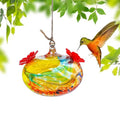 3inch Hand Blown Glass Hummingbird Feeders for Outdoors Garden Patio | 2 Flower-shaped Feeding Ports, Leak Proof, Easy to Hang on Tree Branches Eaves - color: D