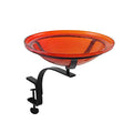 Achla Designs CGB-09R-RM 12 Inch Red Crackle Rail Mount Bracket Birdbath - color: Red