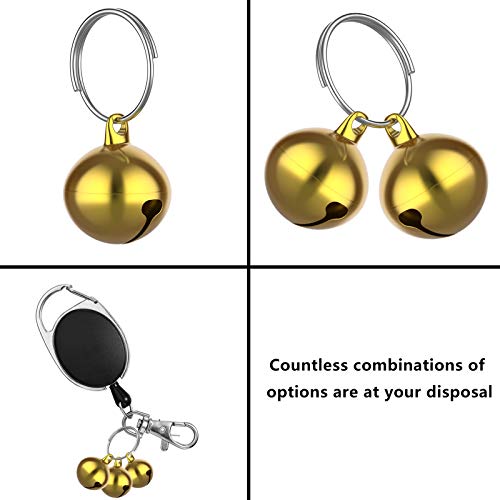 24 Sets of Cat Bells for Cat and Dog Collar Pendant Pet Bell Pet Pendant Accessories (Mixed Color) - color: Gold