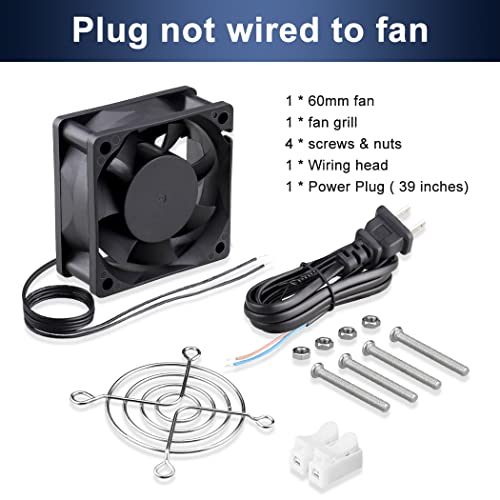 Wathai EC AC Axial Brushless Cooling Fan 110V 120V Dual Ball 60mm x 25mm | 110V - 240V 2 inch 60mm Muffin Mini Fan Big Airflow 60x60x25mm for External Electronics Cooling - style: 60x25mm