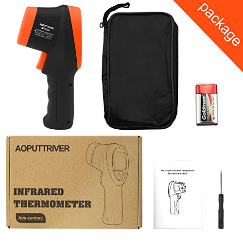 Digital Infrared Thermometer Gun, Dual Laser Industrial Pyrometer AP-2732 | -58℉- 2732℉ (-50℃~1500℃) High Temperature IR Thermometer 30:1DS,Adjustable emissivity 0.1-1.0 ,Hi/Lo Temp Alarm,Flashlight - color: AP-2732 Orange