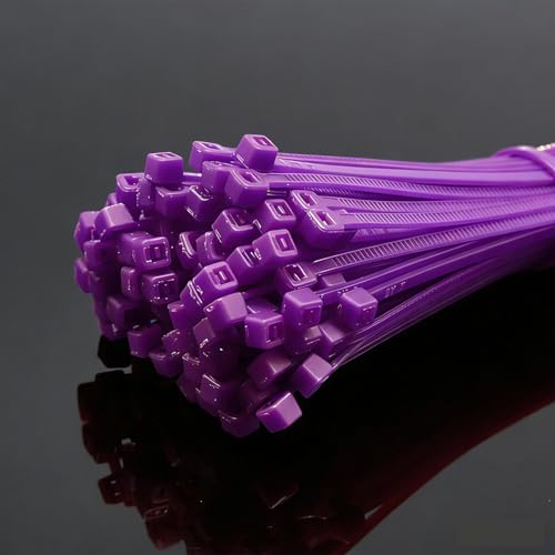 Zip Ties, 100pcs Purple Zip Ties 8 Inch, Plastic Ties Small Zipties Cable Tie Wraps, Multi-Purpose Cable Management Ties, Self-Locking Ziptie for Office and Home(Can bear 30lb) - color: Purple, size: 8" (100 Pack)