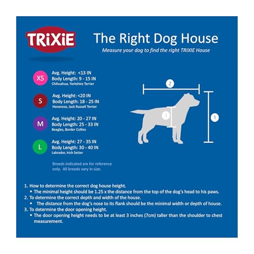 TRIXIE Natura Classic Dog House – Outside, Large, Weatherproof Sealer & Hinged Roof, Adjustable Legs - color: Gray, size: Large