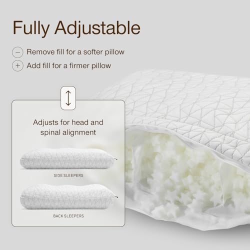 Coop Home Goods Adjustable Orthopedic Pillow King, Ergonomic Cervical Neck Support, Memory Foam Pillows for Side & Back Sleepers, Breathable, Washable Cover, GREENGUARD & CertiPUR-US Certified - size: King