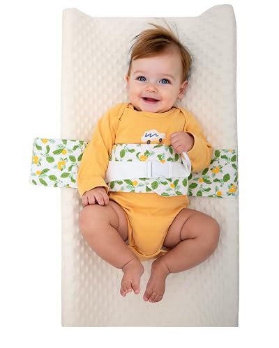 Changing Pad Strap & Changing Table Strap, Baby Safety Belt, Green | Soft, Adjustable, Safety Secure Anti-Escape for Infants 0-24M. Easy-Clean, Comfortable & Portable - color: Green/Yellow