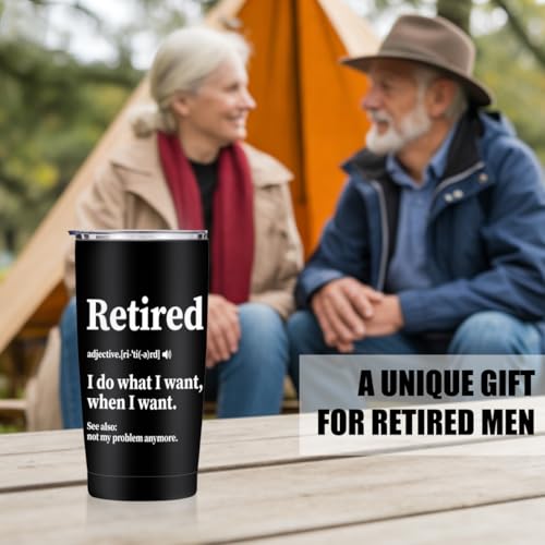 Retirement Gifts for Men 20 oz Tumbler, Retired Gifts Travel Coffee Mugs | Funny Retired Party Stainless Steel Insulated Tumbler, Best Gifts for Fathers Day Women Coworkers Christmas Birthday Gifts - color: Multi 1467