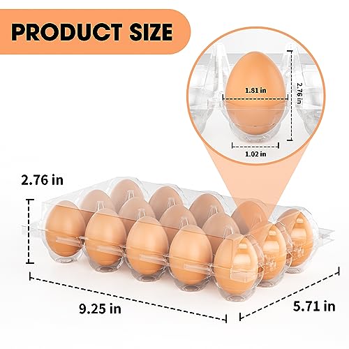 50 Pack Egg Cartons Cheap Bulk 12 Count Plastic Egg Containers 3x4 Grids | Reusable Bulk Egg Carton Clear Egg Holder for Home Ranch Farm Commercial Market Display Plastic Egg Contain for Craft Project - size: 50Pack-3x4 Grids