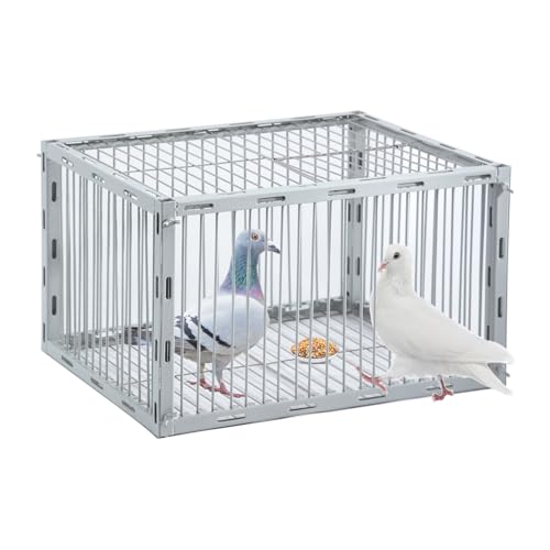 Pigeon Trap with Escape-Proof Design,Birds Trap with One-Way Entry,Chicken and Bird Traps Cage for Pigeon,Portable & Easy Assembly,Unharmful Made of High-Strength Iron with Anti-Rust Paint - size: 17.2"L x 13.2"W x 10.2"H