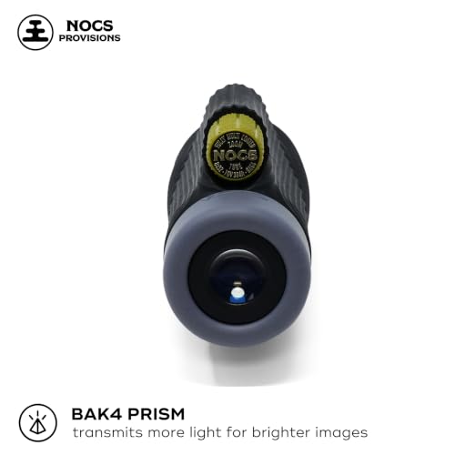 Nocs Provisions Zoom Tube 8x32 Monocular, Bird Watching & Backpacking | 8X Magnification Telescope, Bak4 Prism, Wide Field of View for Wildlife Viewing - color: Tourmaline Black