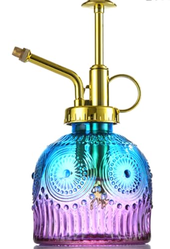 Indoor and Outdoor Potted Plant Sprayer Household Plant Glass Small Watering Can Spray Bottle Plant Sprayer Glass Spray Bottle Decorative Spray Bottle (Purple Gradient Blue) - color: Purple Gradient Blue