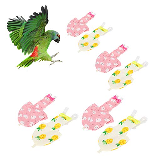 Bird Suit Diaper, Soft Adjustable Leak Potty Harness for Pet Parrots Home Travel Cotton M Yellow 1 Pack - color: Yellow, size: M