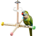 Large Bird Perch Toy, Interactive Wooden 360° Spinning Cage Toy(L) | Exercise Wheel Quaker Toy, Enrichment Bird Cage Accessories Perch Toys for Medium-sized Birds Cockatiel Ring-necked Caique - size: Large (no bells)