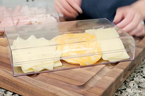Pikanty Large Deli Meat Container for Refrigerator — Holds 3 Packs of Bacon, Cold Cuts, Sliced Cheese, Ham, Turkey or Salami, Airtight Hinged Lid, Dishwasher and Freezer Safe, Made in USA - style: Deli Keeper