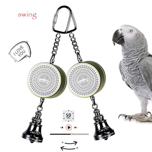 Colorday Bird Toys Parrot Talking Coach & Interactive Voice Bell for Parakeet, African Grey, Amazon Parrots, Quaker, Cockatiel, Conure (Blue) - color: Blue