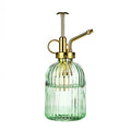 Glass Plant Mister Spray Bottle, 7.5" Green Glass Water Spray Bottle with Gold Top Pump Small Watering Can, Small Plant Sprayer Mister for Indoor Outdoor House,(Green+Gold E) - style: Green+Gold E