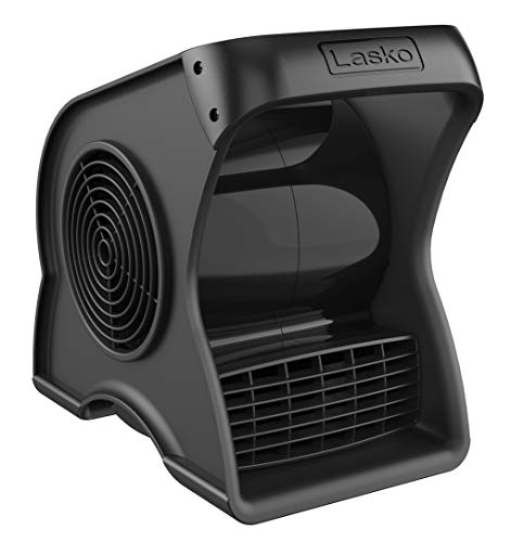 Lasko Pivoting High Velocity Portable Utility Fan - 12" - U12104 - Black | Adjustable Air Mover Blower Fan for Bedroom, Office Desk, Garage, and Home, With 2 Outlets 120V, 3 Speeds