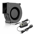 Wathai 75mm x 30mm Blower Fan Dual Ball with AC 110v - 240V Speed Control | High Performance for for DIY Inflatable or Exhaust Cooling - style: 12V Fan with Speed Control