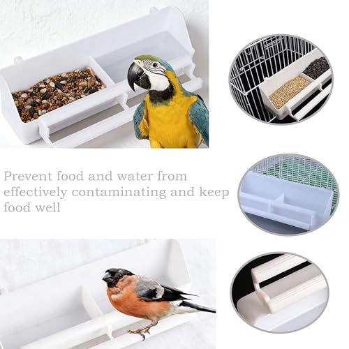 4 Pack Bird Cage Feeder | Bird Feeder for Cage & Comederos para Pajaritos - Double Cups PP Material Holds More Feeds for Small Birds