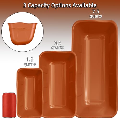 Hanging Chicken Feeders,Duck Feeder Waterer,Small Feed Trough 1.3 Quart 2 Pack,Hanging Fence Feed Trough for Poultry,Terracotta - color: Terracotta, size: 1.3 Quart (2 Pack)