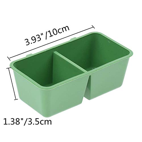 Bird Seed Food Feeding Cups Plastic Hanging Bowl for Poultry Parrot Pigeon Parakeet Budgie Cage (3.93inch-2 in 1) - size: 3.93x1.38 inch