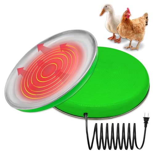 Heated Chicken Waterer Heater Base Poultry Water Heated Base for Plastic/Metal Poultry Pigeon Drinker Waterer Founts Winter Chicken Coop Accessories 45W 110V-250V