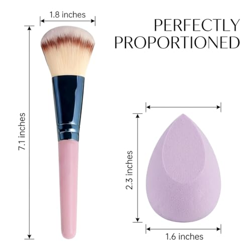 45 PCS Purple Makeup Brush Tools Set, Cosmetic Brush Sponge, Puff, Headband, Brush Cleaning Bow Set, Facial Makeup, Cleaning Accessories, Makeup Products, Valentine Day Item - color: Purple-45PCS