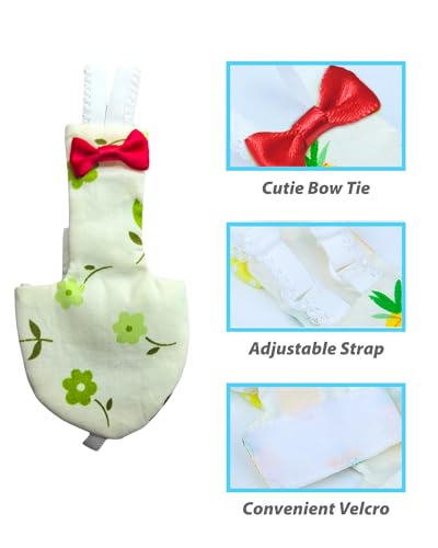 Bird Diaper with 78 Inch Flying Leash, Cute Fight Suite for Cockatiels(S) | 2 Pack Small Protective Parrot Nappy, Urine Wet Suit for Parakeets Conure Quakers, Waterproof Inner Layer, Machine Washable - color: Color 3, size: S
